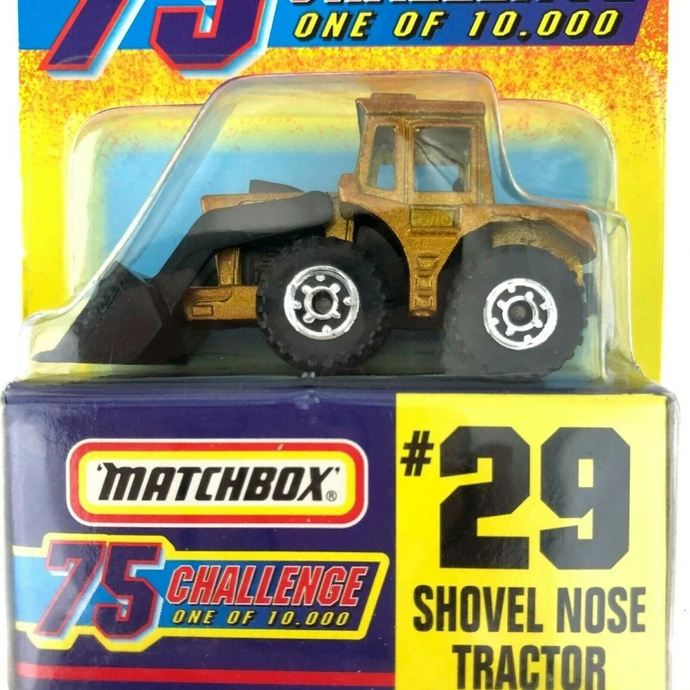 Matchbox‎ 75 Challenge Shovel Nose Tractor Front Loader Gold Die Cast 1/64 Scale